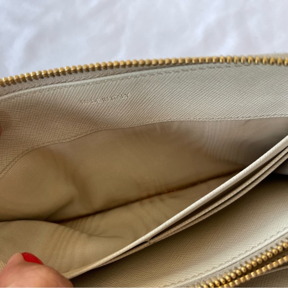PRADA Authentic Saffiano Gold Leather Zipper Around Wallet - Picture 11 of 16